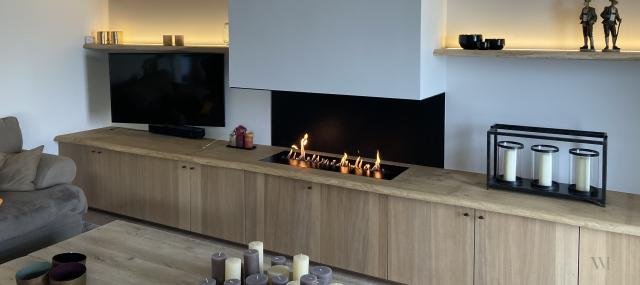 Eiken haardwand met karakter